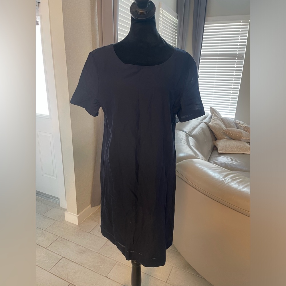 Theory Button Back V Dress Airy Cotton US 10